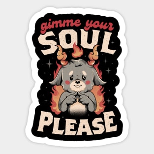 Gimme Your Soul Please - Funny Evil Baphomet Gift Sticker